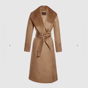 Sentaler Suri Alpaca Long Shawl Collar Wrap Coat size small